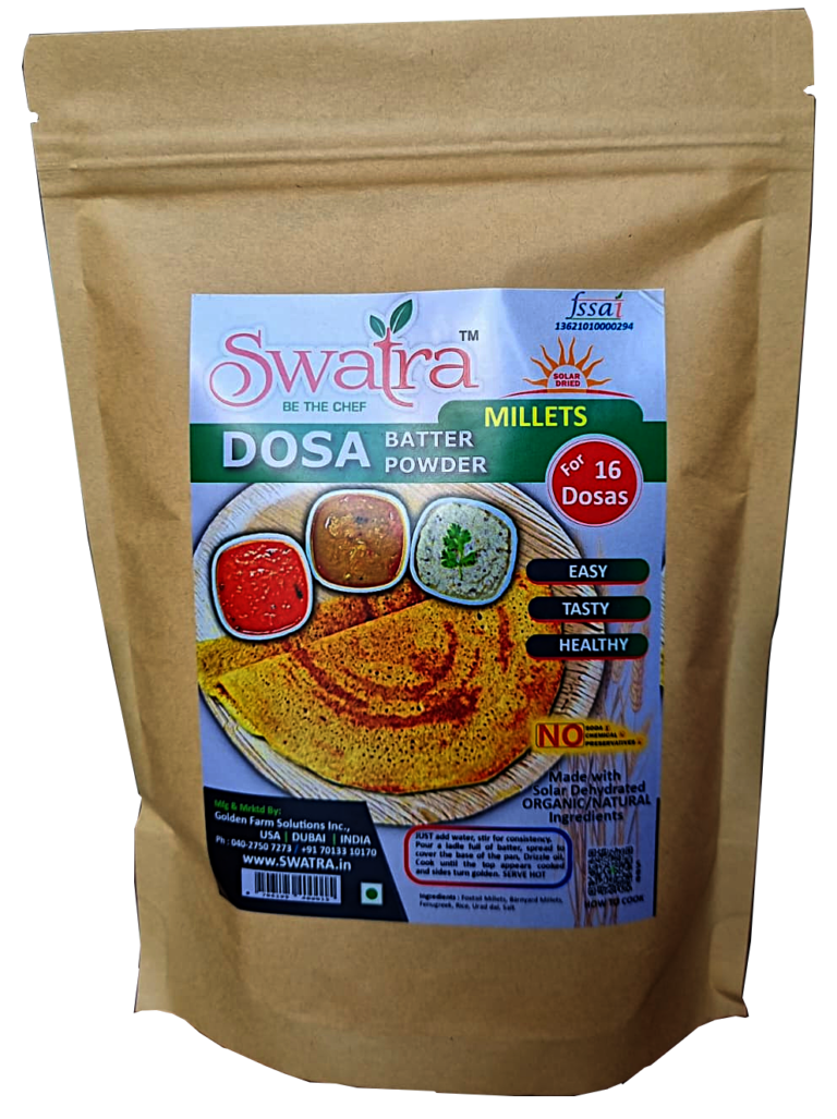 Millet DOSA Batter Powder 320g(=1Kg Batter = 16 Dosas) Solar Dried