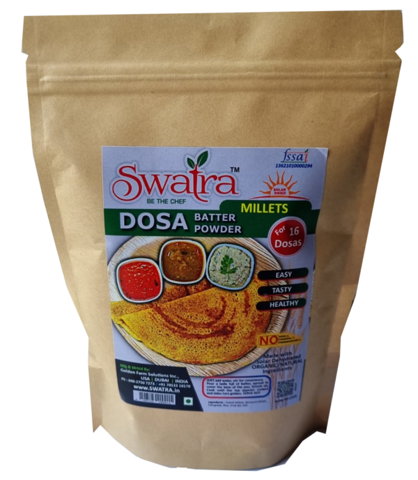 Millet DOSA Batter Powder 300g =800g Wet Batter = 10 Dosas) Solar